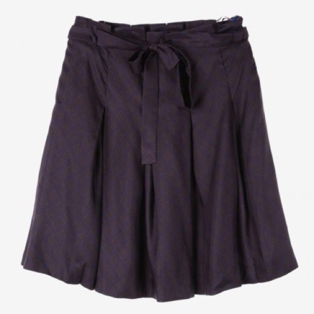 Banana Republic silk belted A line fit and flare office workwear pleated skirt